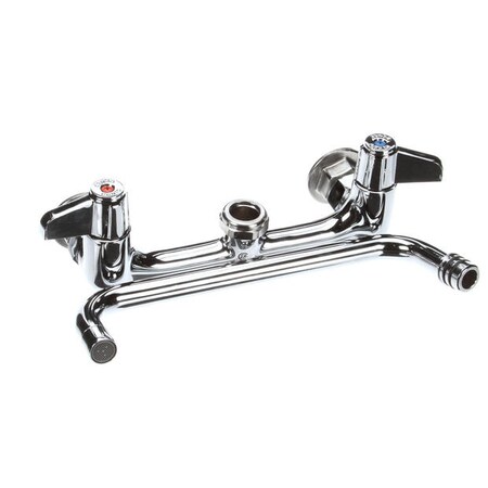 T&S Brass Faucet, Wall Mount, 8 Centers, 10 Swing Nozzle 5F-8WLX10